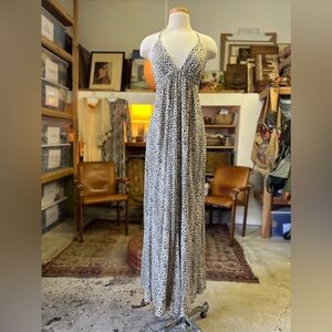 Rebecca Taylor Strappy Backless Leopard Prin Maxi Dress